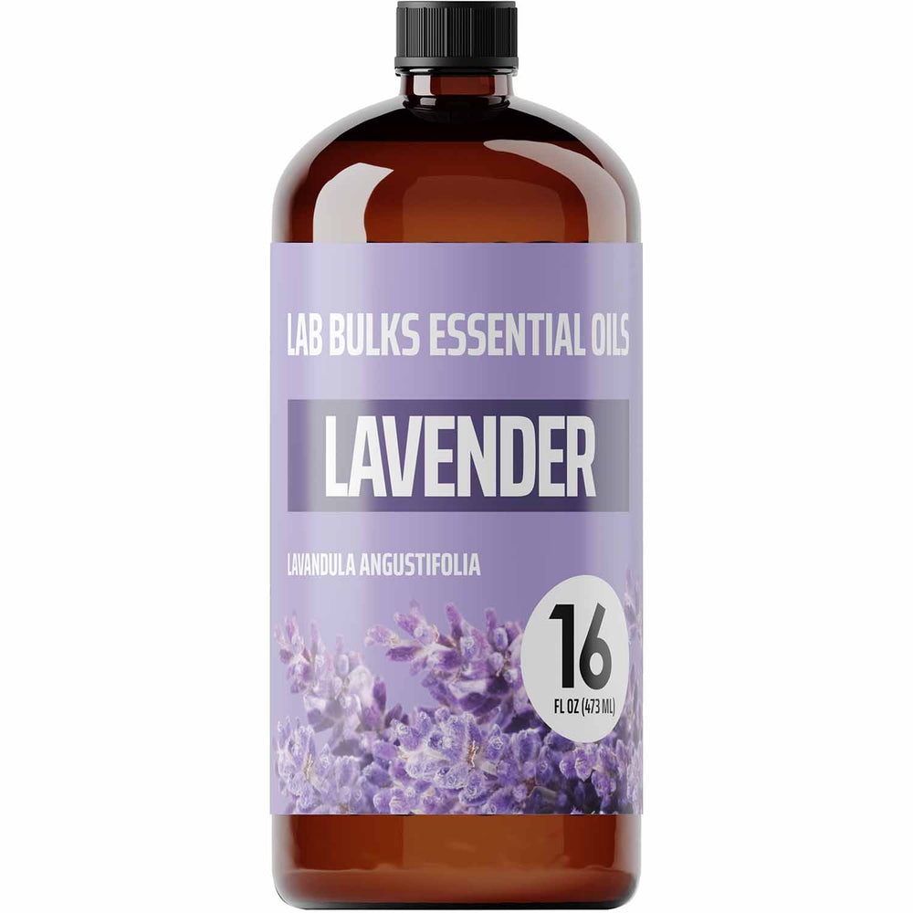 Lab Bulks Lavender Essential Oil 16 oz Bottle for Diffusers, Home Care, Candles, Aromatherapy, Lavender Oil Spray – 1 Pack
