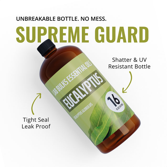 Lab Bulks Eucalyptus Essential Oil 16 oz Bottle, for Diffusers, Home Care, Candles, Aromatherapy, Eucalyptus Oil Spray – 1 Pack