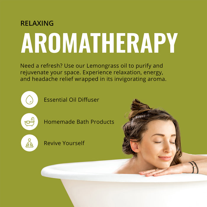 Lab Bulks Lemongrass Essential Oil 16 oz Bottle, for Diffusers, Home Care, Candles, Aromatherapy – 1 Pack