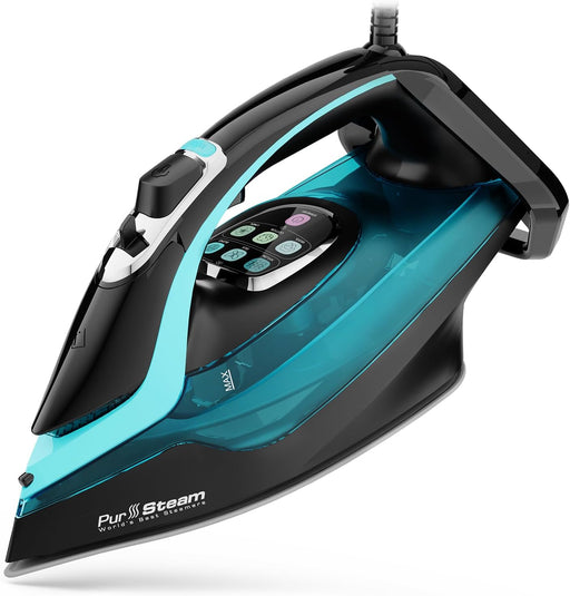 PurSteam SteamTech Elite 1750W Steam Iron, Digital Temp Control & LED Display
