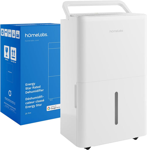 hOmeLabs 25 Pint Wi-Fi Dehumidifier for up to 3,500 Sq Ft Rooms (MAX 64 Pint at 95°F, 90% RH)