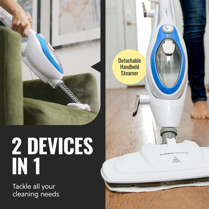 PurSteam 10-in-1 Steam Mop, Floor Steamer with Detachable Handheld Steam Cleaner