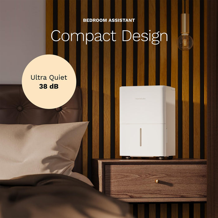 hOmeLabs 1,000 Sq. Ft Portable Wi-Fi Dehumidifier – 8 Pint, Ultra Quiet & Compact for Home, Bedroom, Bathroom & Office