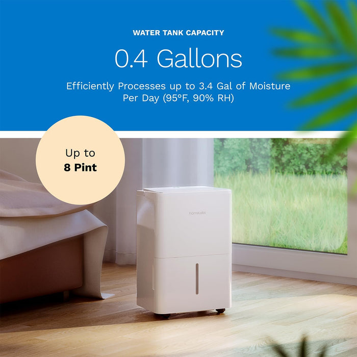 hOmeLabs 1,000 Sq. Ft Portable Wi-Fi Dehumidifier – 8 Pint, Ultra Quiet & Compact for Home, Bedroom, Bathroom & Office