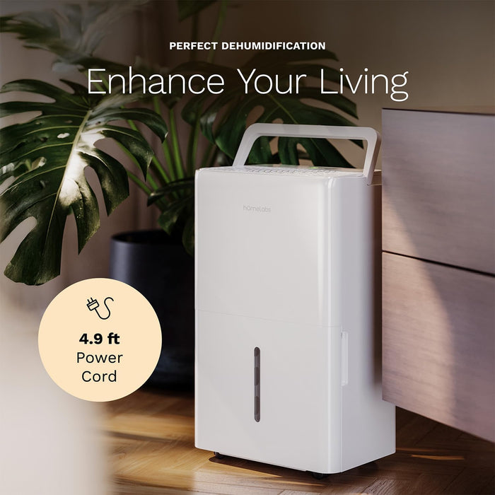 hOmeLabs 25 Pint Wi-Fi Dehumidifier for up to 3,500 Sq Ft Rooms (MAX 64 Pint at 95°F, 90% RH)