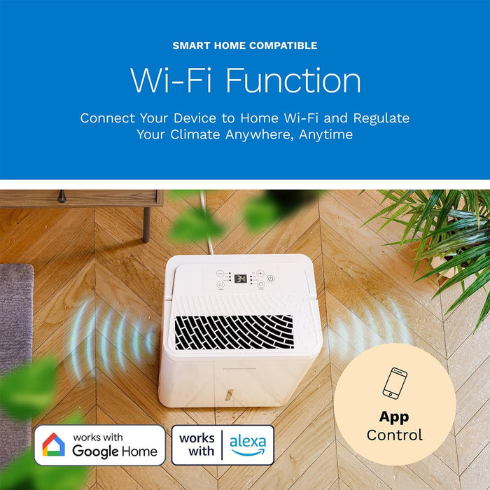 hOmeLabs 1,000 Sq. Ft Portable Wi-Fi Dehumidifier – 8 Pint, Ultra Quiet & Compact for Home, Bedroom, Bathroom & Office