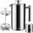 Mueller French Press Coffee Maker 34oz, Stainless Steel, 4 Filter Heat Resistant Double Insulated, Rust-Free, Food Grade, Dishwasher Safe Coffee Pot