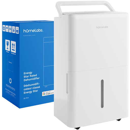 hOmeLabs 1,800 Sq. Ft Energy Star Dehumidifier – 25 Pint, High-Efficiency Moisture Removal for Home, Bedroom, Bathroom & Medium Rooms