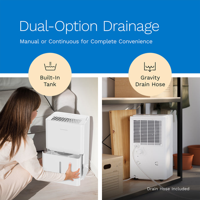 hOmeLabs 1,800 Sq. Ft Energy Star Dehumidifier – 25 Pint, High-Efficiency Moisture Removal for Home, Bedroom, Bathroom & Medium Rooms