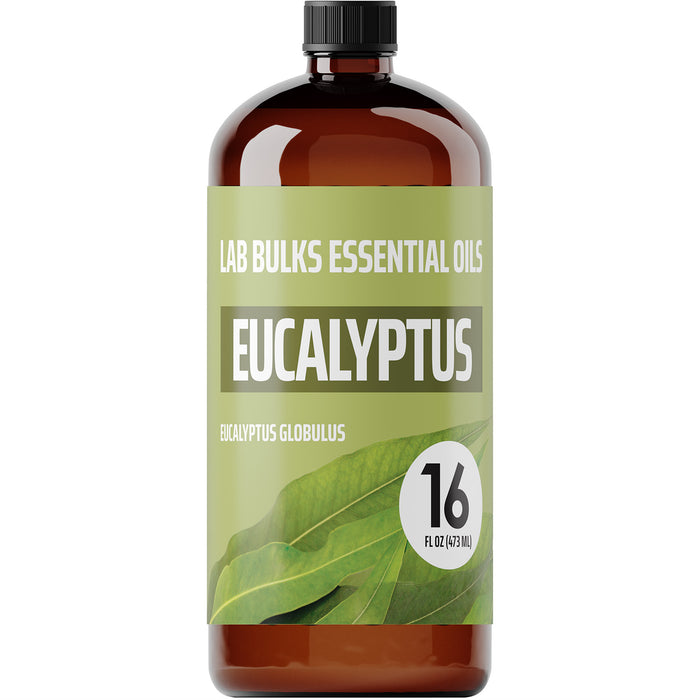 Lab Bulks Eucalyptus Essential Oil 16 oz Bottle, for Diffusers, Home Care, Candles, Aromatherapy, Eucalyptus Oil Spray – 1 Pack