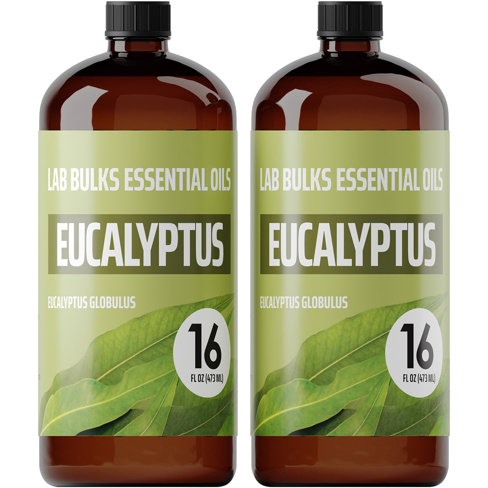 Lab Bulks Eucalyptus Essential Oil 16 oz Bottle, for Diffusers, Home Care, Candles, Aromatherapy, Eucalyptus Oil Spray – 2 Pack
